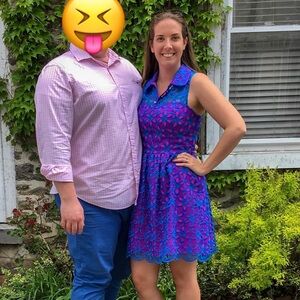 Lilly Pulitzer Blue and Pink Floral Dress